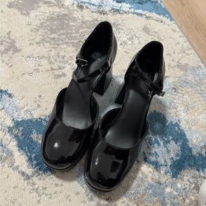 Black Patent Leather Mary Jane Heels